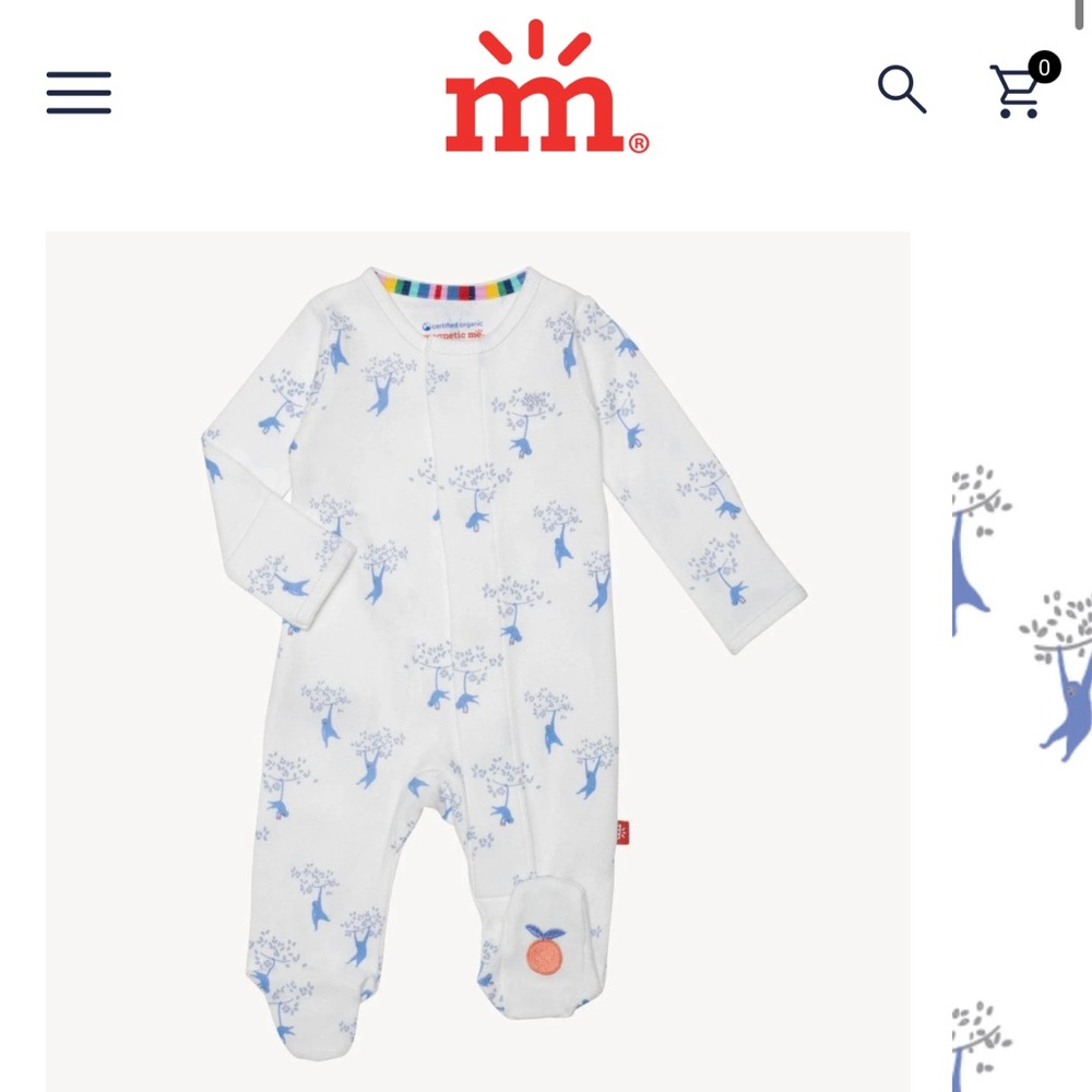 NWT Magnetic Me White and Blue Footies One Piece